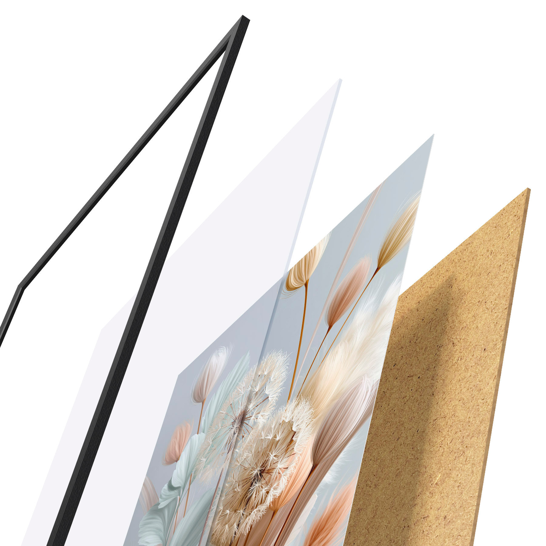 Poster Fijne paardenbloemen en wilde bloemen f51182