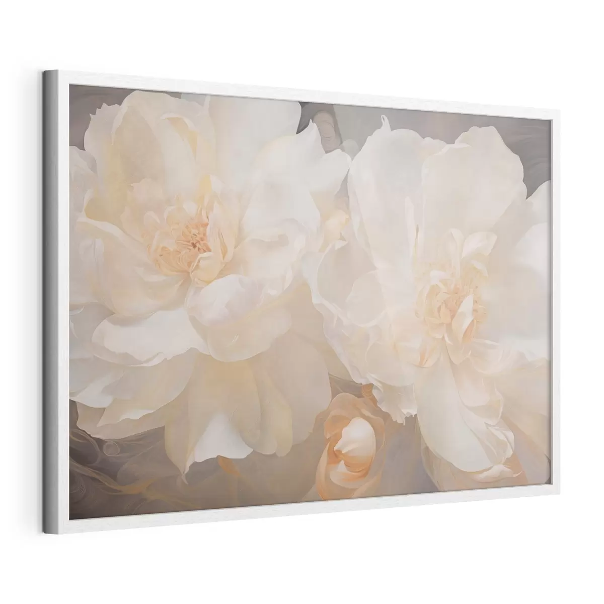 Affiche Gros plan sur des pivoines doubles claires f51088