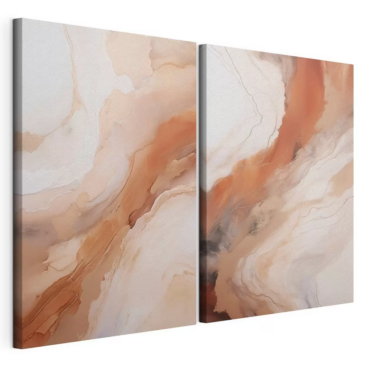  Peintures Couches d'art fluide beige et terre cuite m31089
