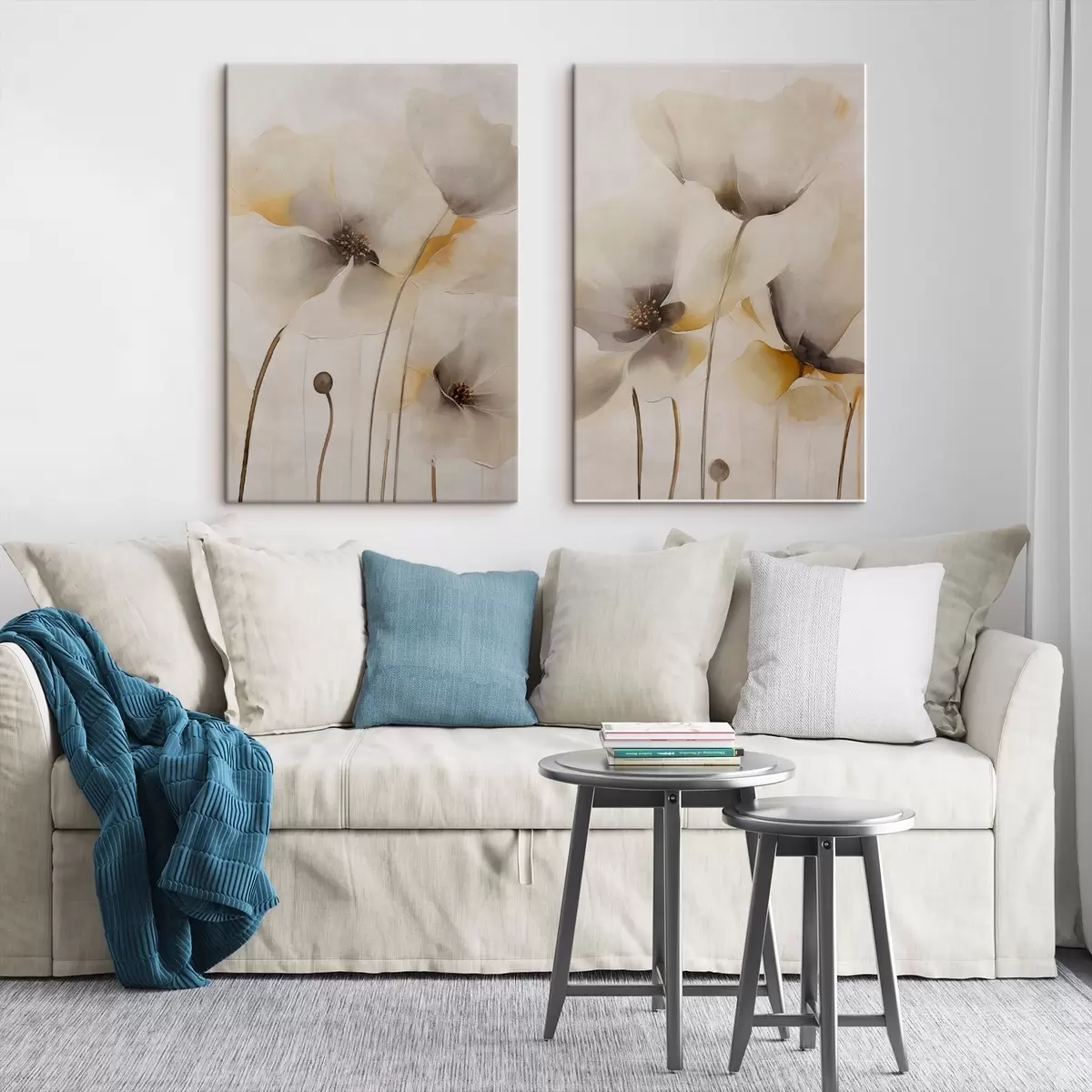  Peintures Coquelicots aériens aux tons pastel m31090