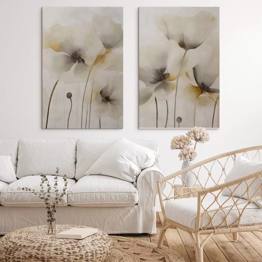  Peintures Coquelicots aériens aux tons pastel m31090