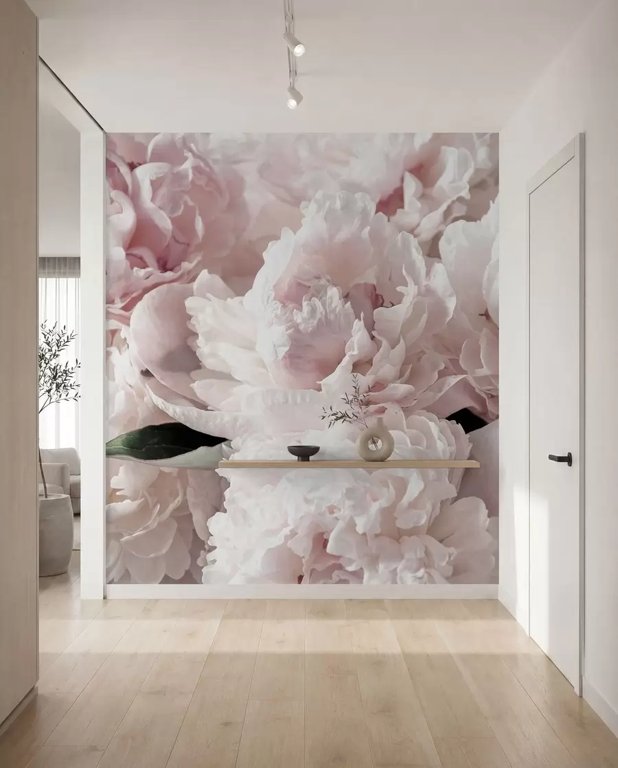 Fotobehang Lichtroze pioenrozen u59600