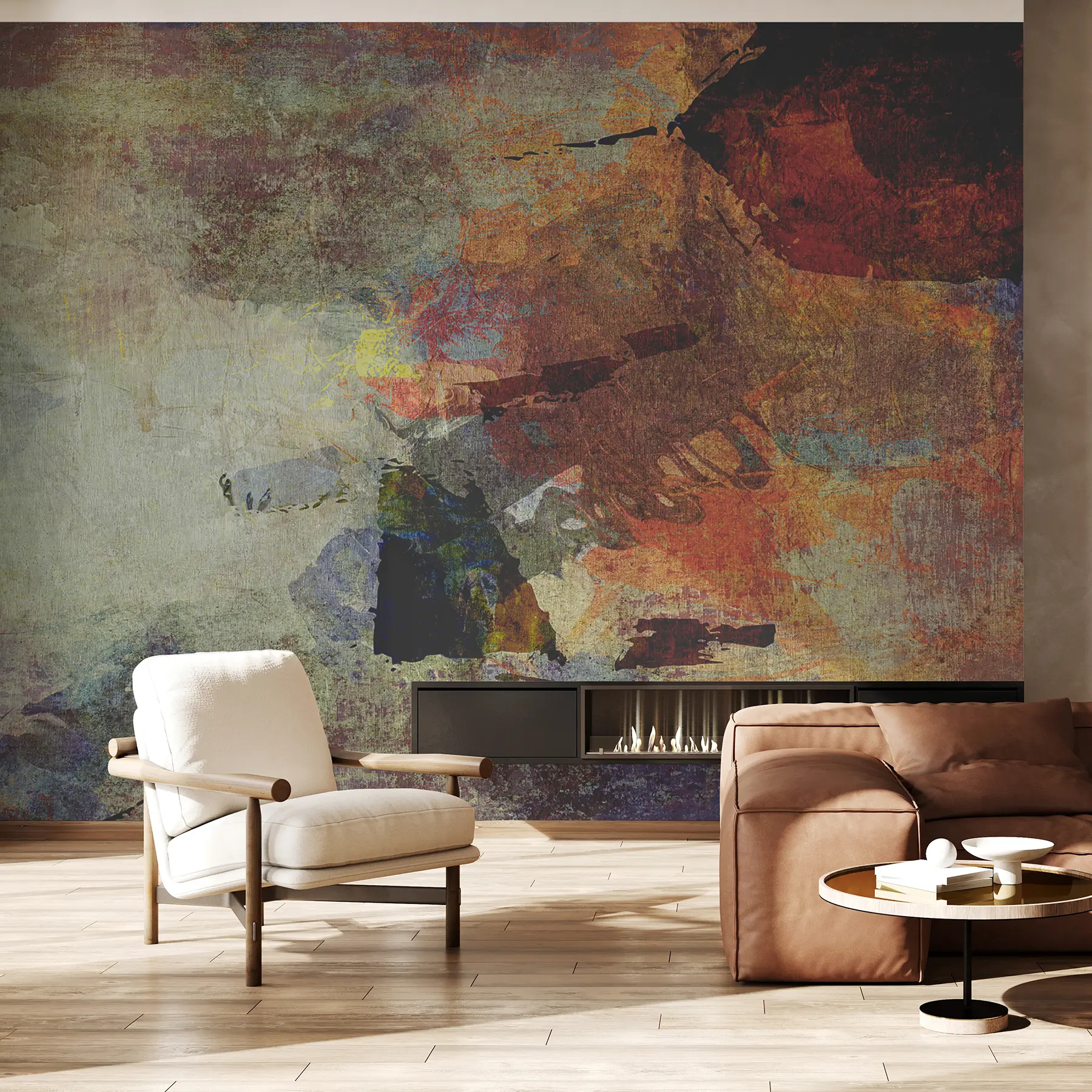 Fotobehang Bruin, kunstverf en verf u03660