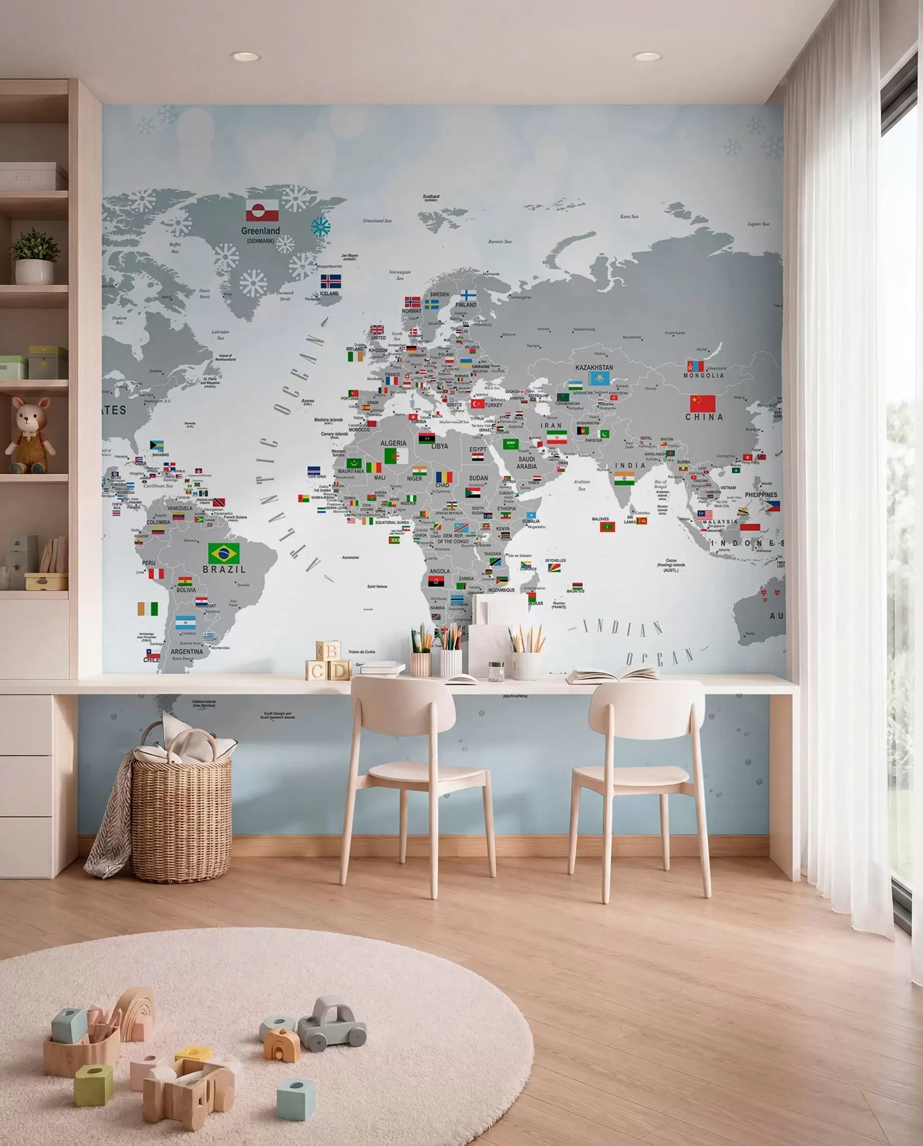 Papier peint photo Atlas des drapeaux du monde u72599