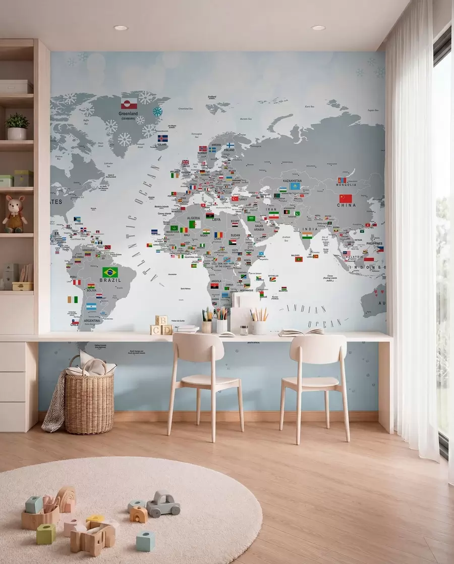 Papier peint photo Atlas des drapeaux du monde u72599
