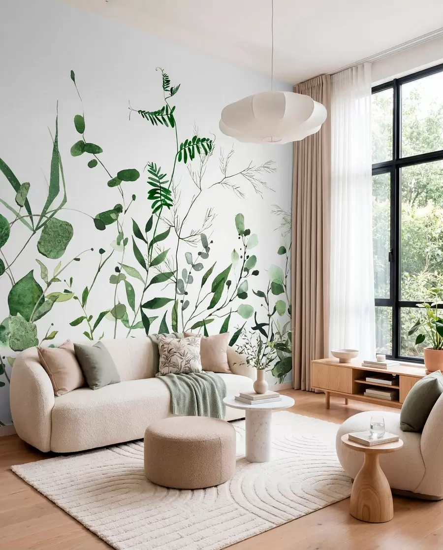 Fotobehang Groene wilde takken u72395