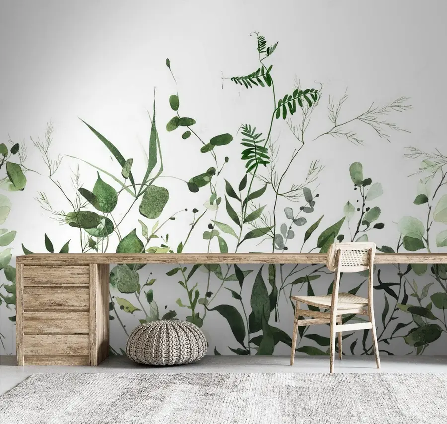 Fotobehang Groene wilde takken u72395