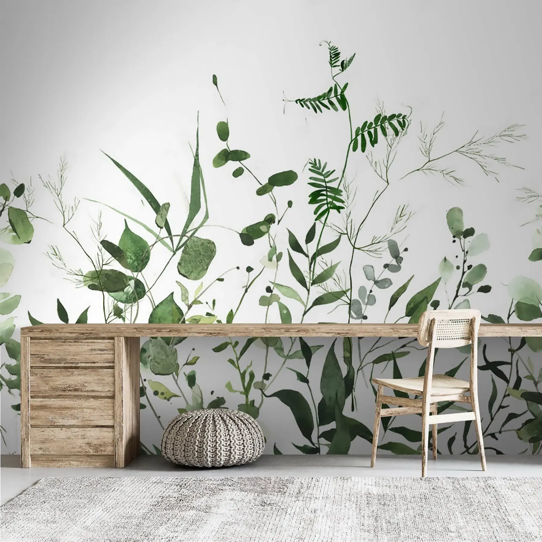 Fotobehang Groene wilde takken u72395