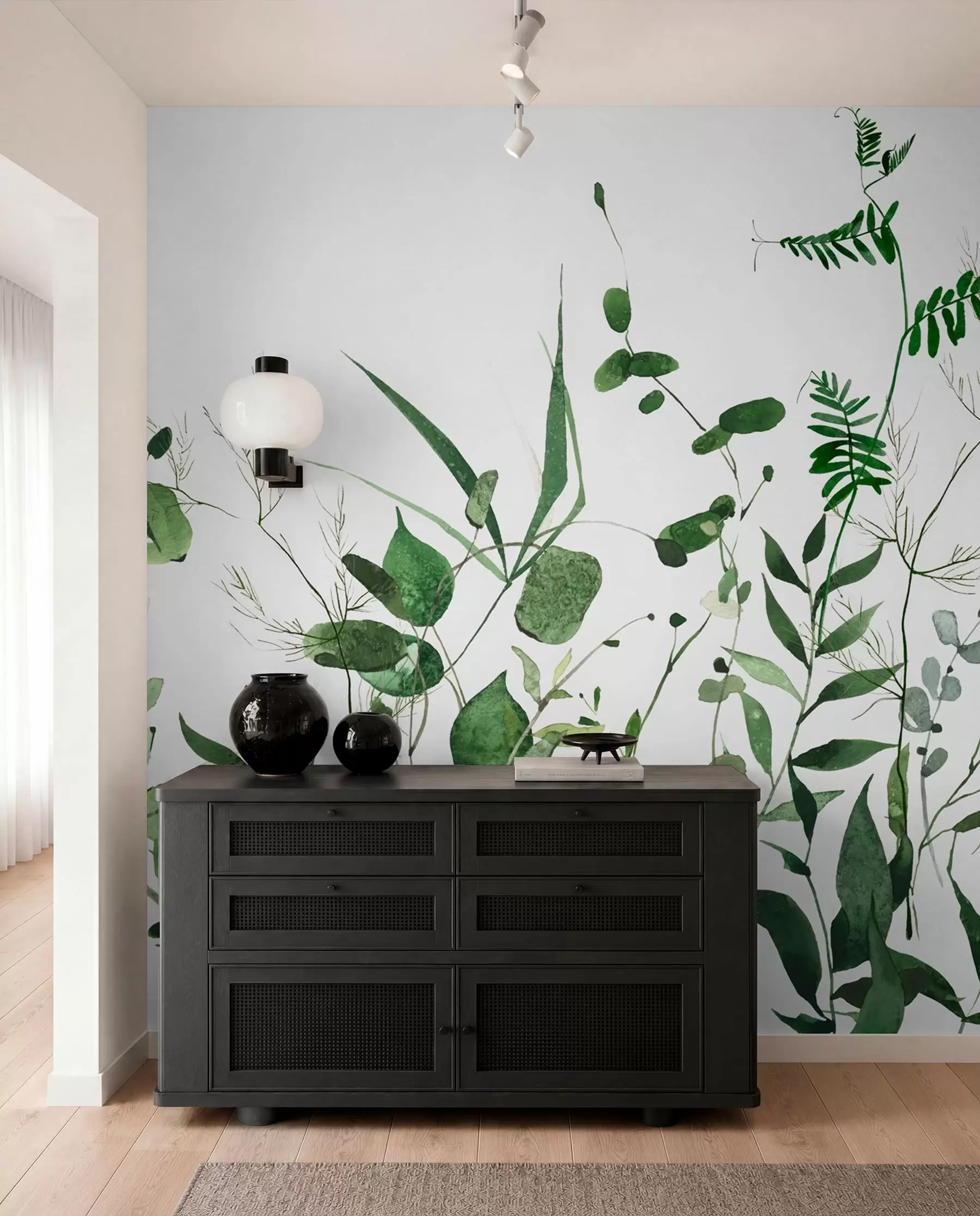 Fotobehang Groene wilde takken u72395
