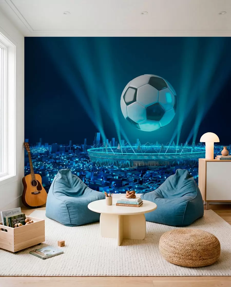 Fotobehang Stadion in blauw licht u72793