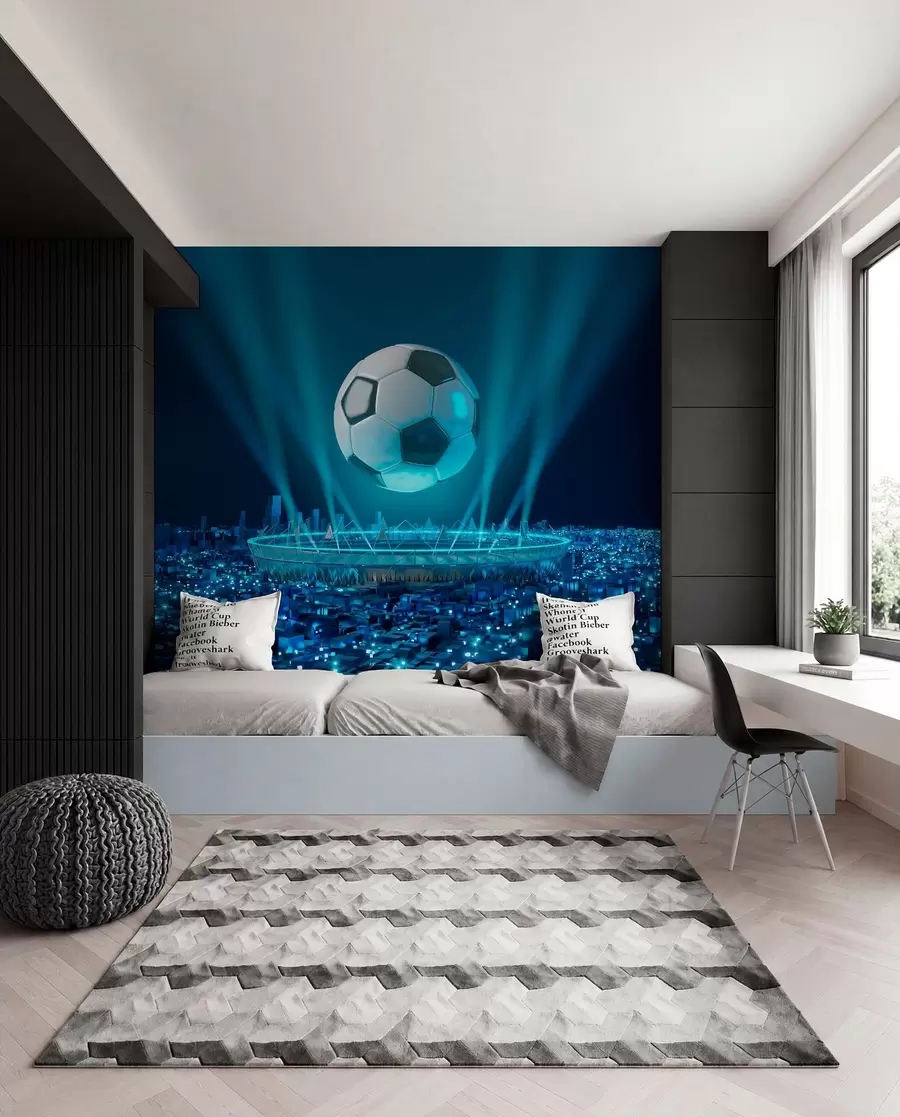 Papier peint photo Stade sous les lumières bleues u72793