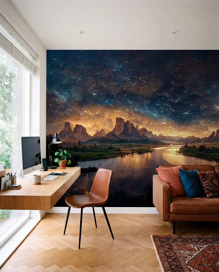Fotobehang Magische nacht in een andere wereld u79812
