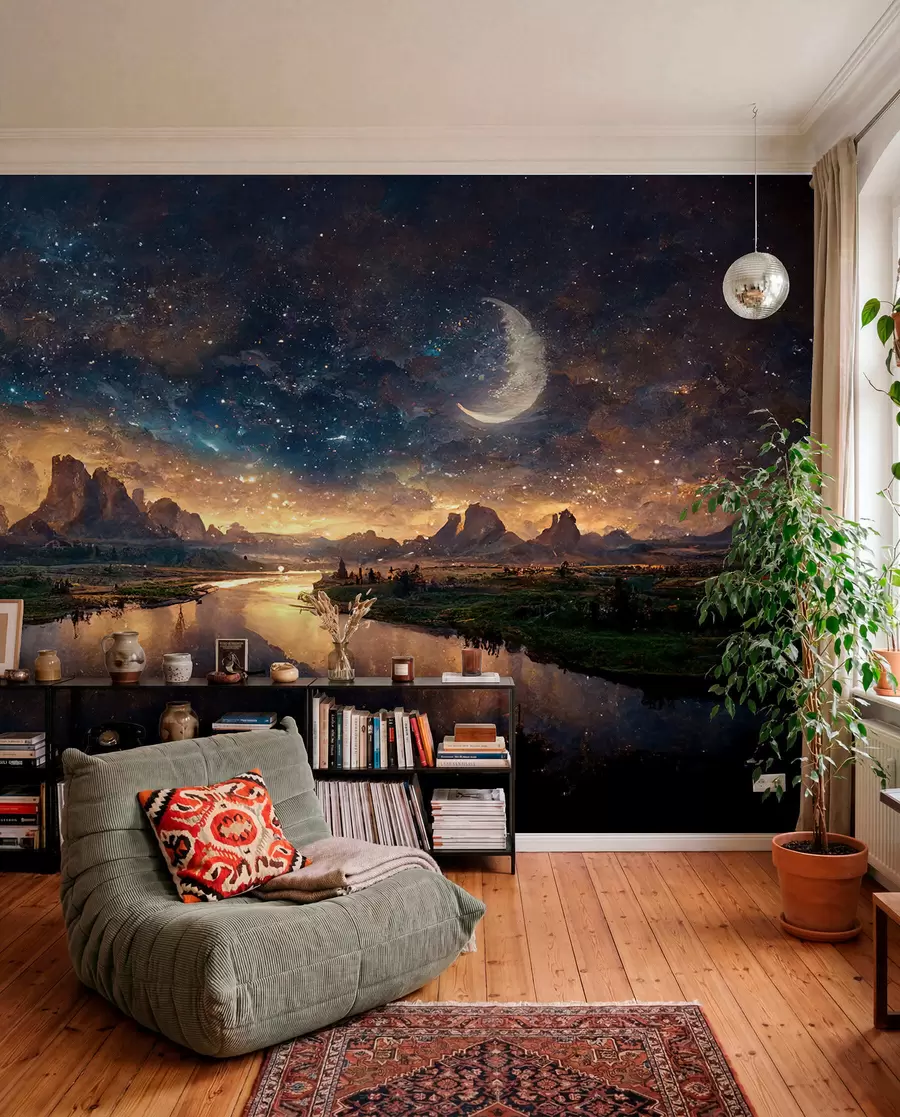Fotobehang Magische nacht in een andere wereld u79812