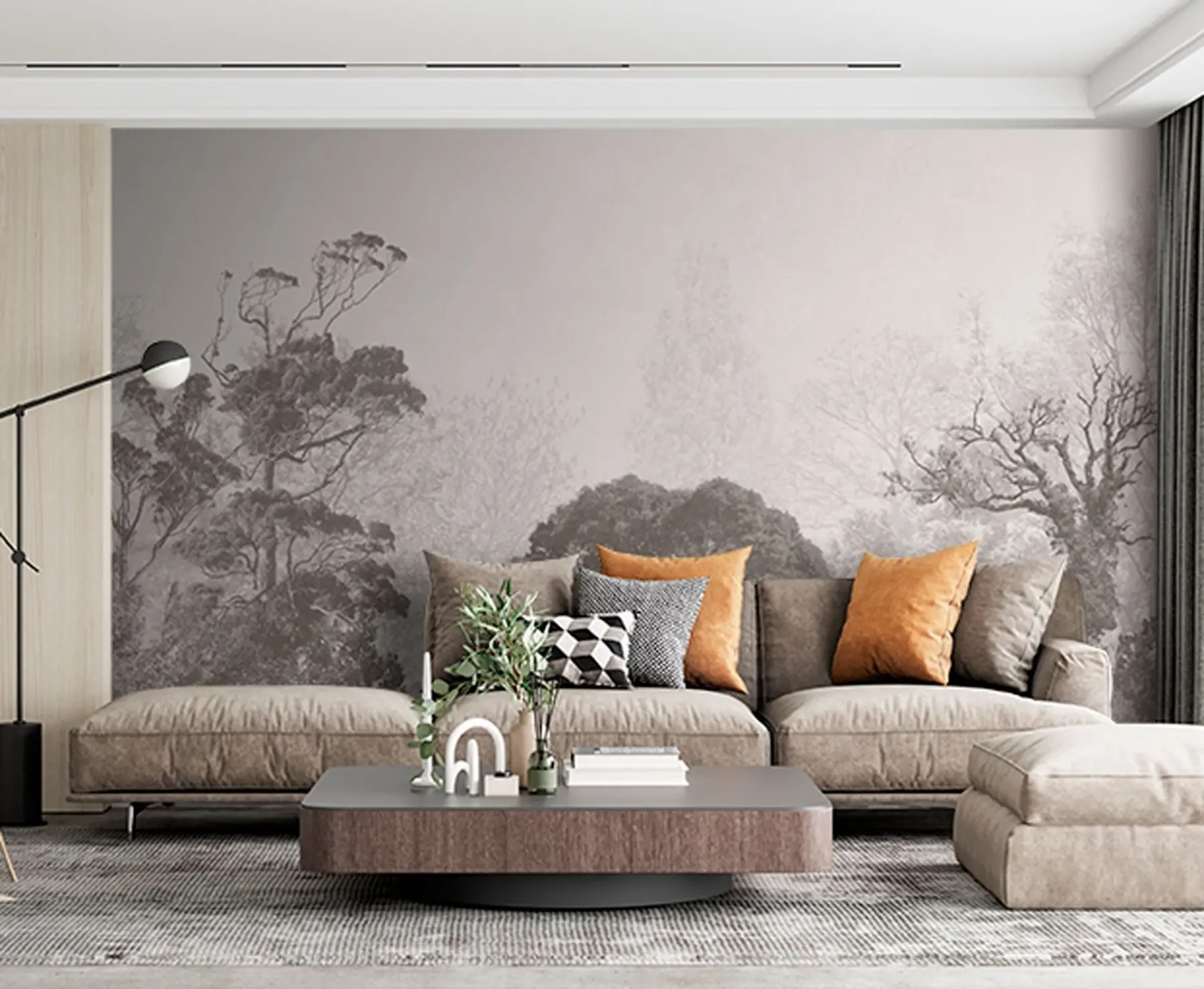 Fotobehang Bomen op de achtergrond van grunge u79824