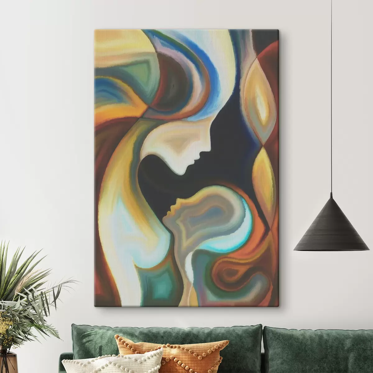  Schilderijen Abstractie - moeder en kind s00034