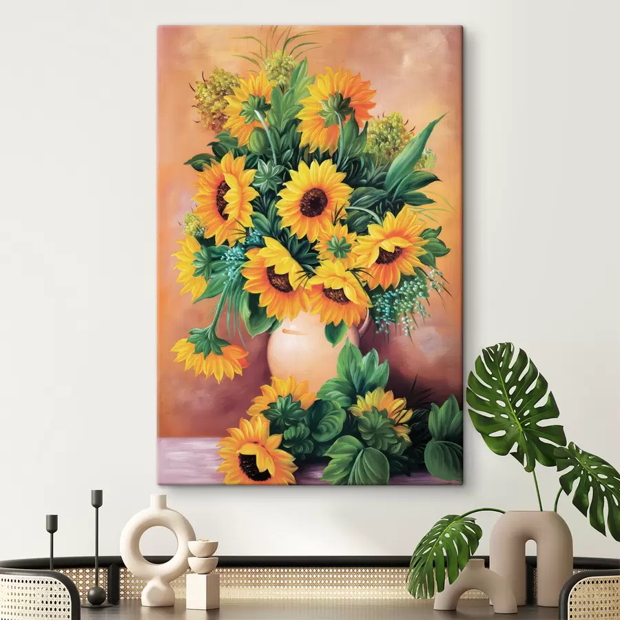  Peintures Tournesols dans un vase s00860
