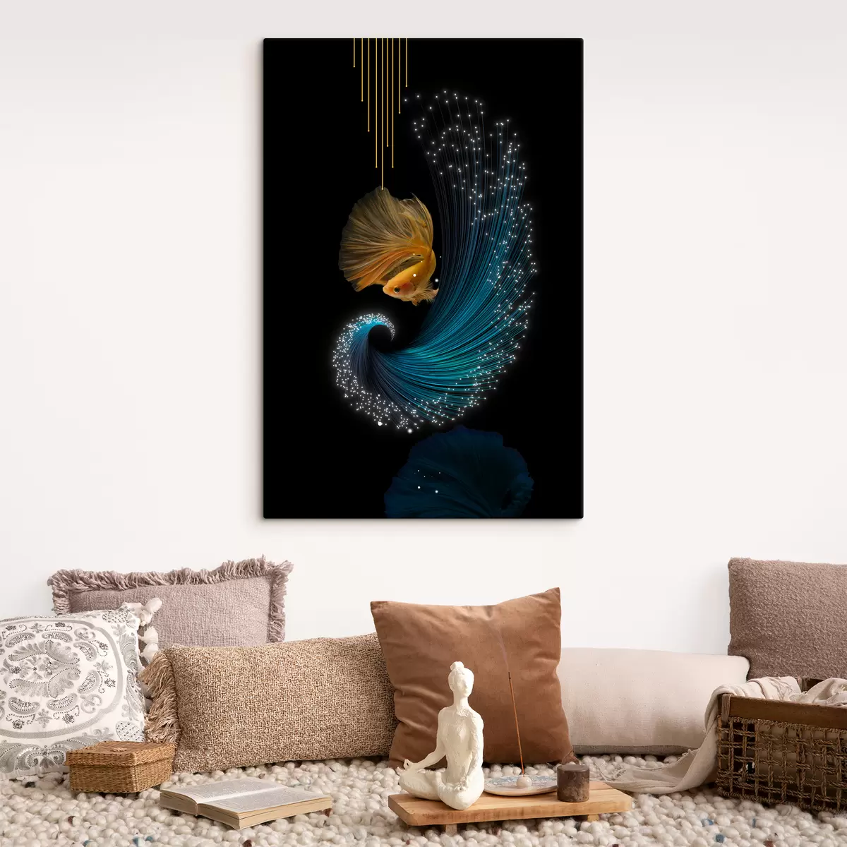  Peintures Un poisson dans un espace abstrait s02874