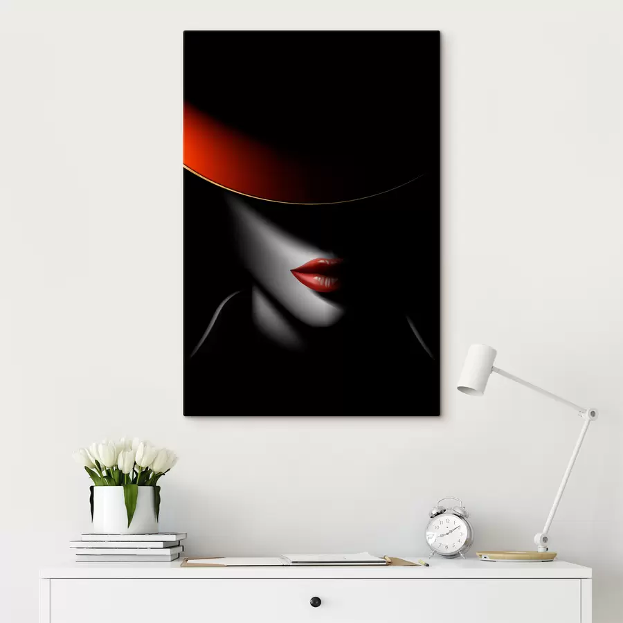  Peintures Lip, photographie au flash et chapeau s03483