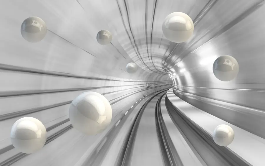 Papier peint photo Tunnel avec sphères brillantes u17532