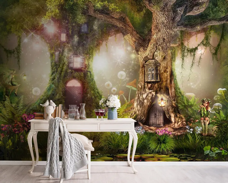 Fotobehang Plant, licht en natuurlijk landschap u84360