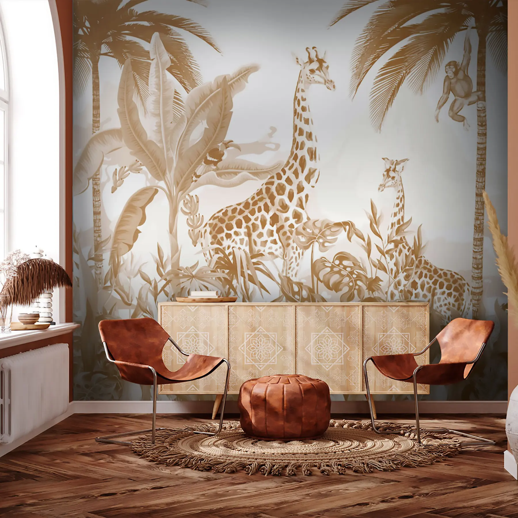 Fotobehang Monochrome kunst Safari u73542