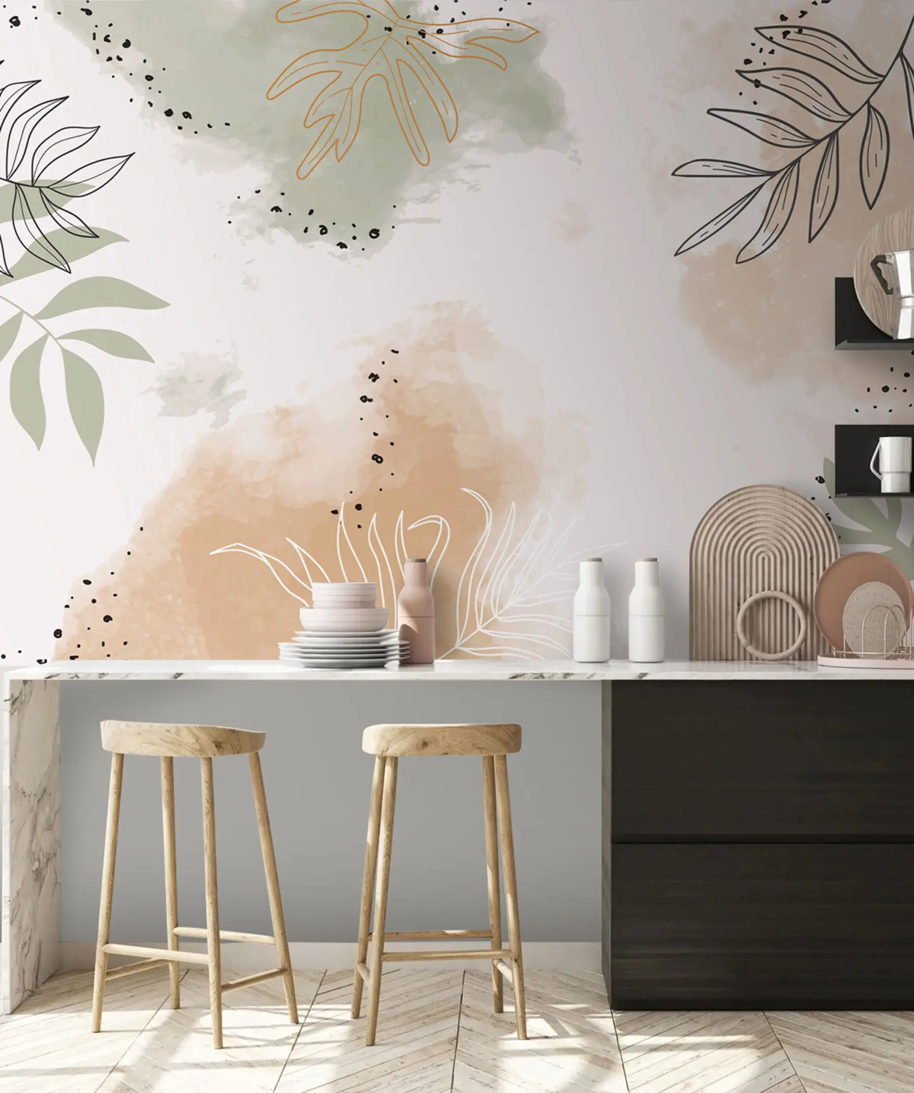 Papier peint photo Feuilles - formes de la nature u73684