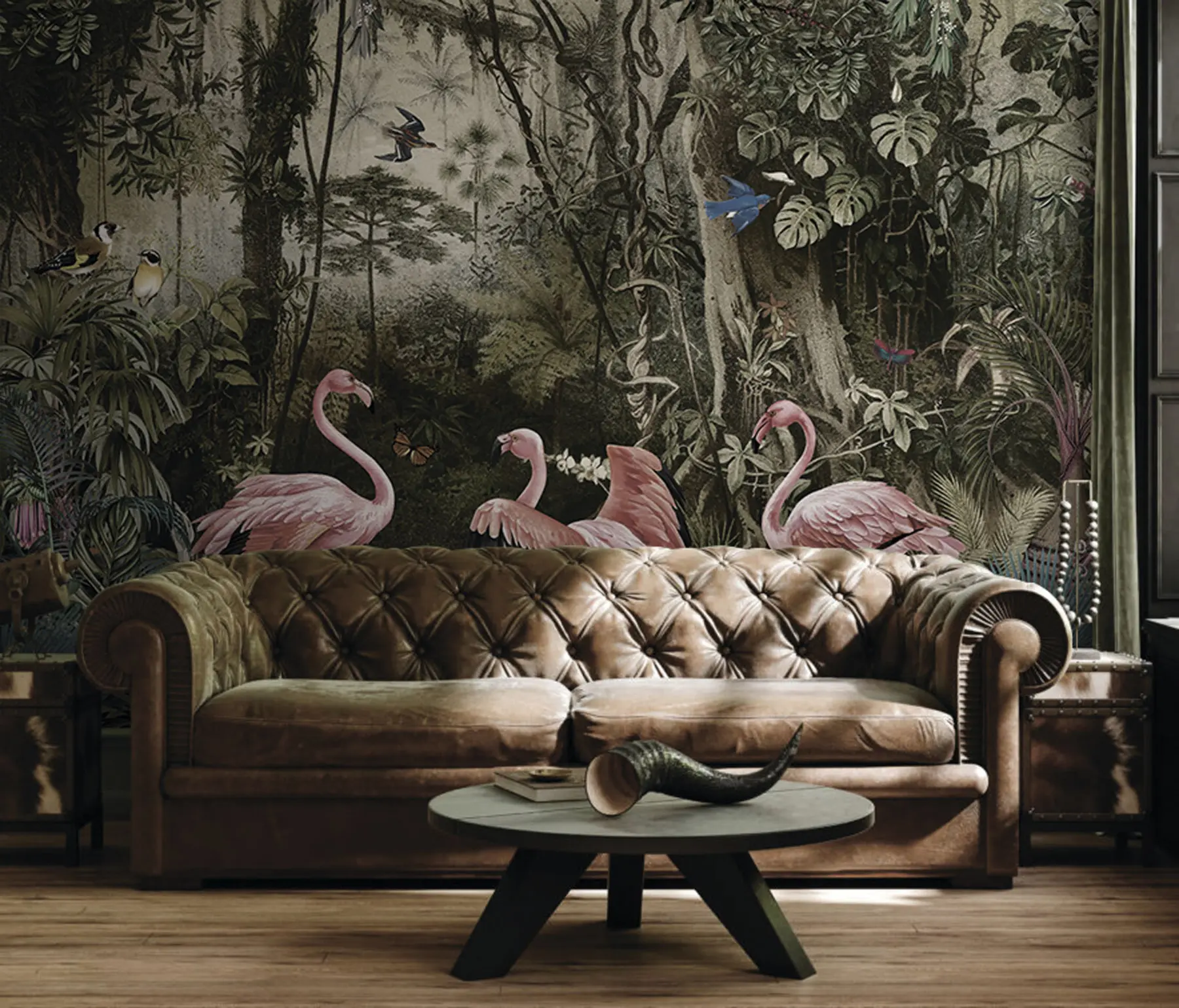 Fotobehang Tropische vogels en flamingo's in de jungle u73568