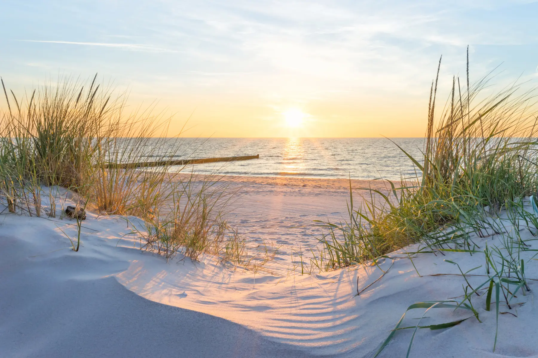 Papier peint photo Photo/panoramique plage avec coucher de soleil u93577
