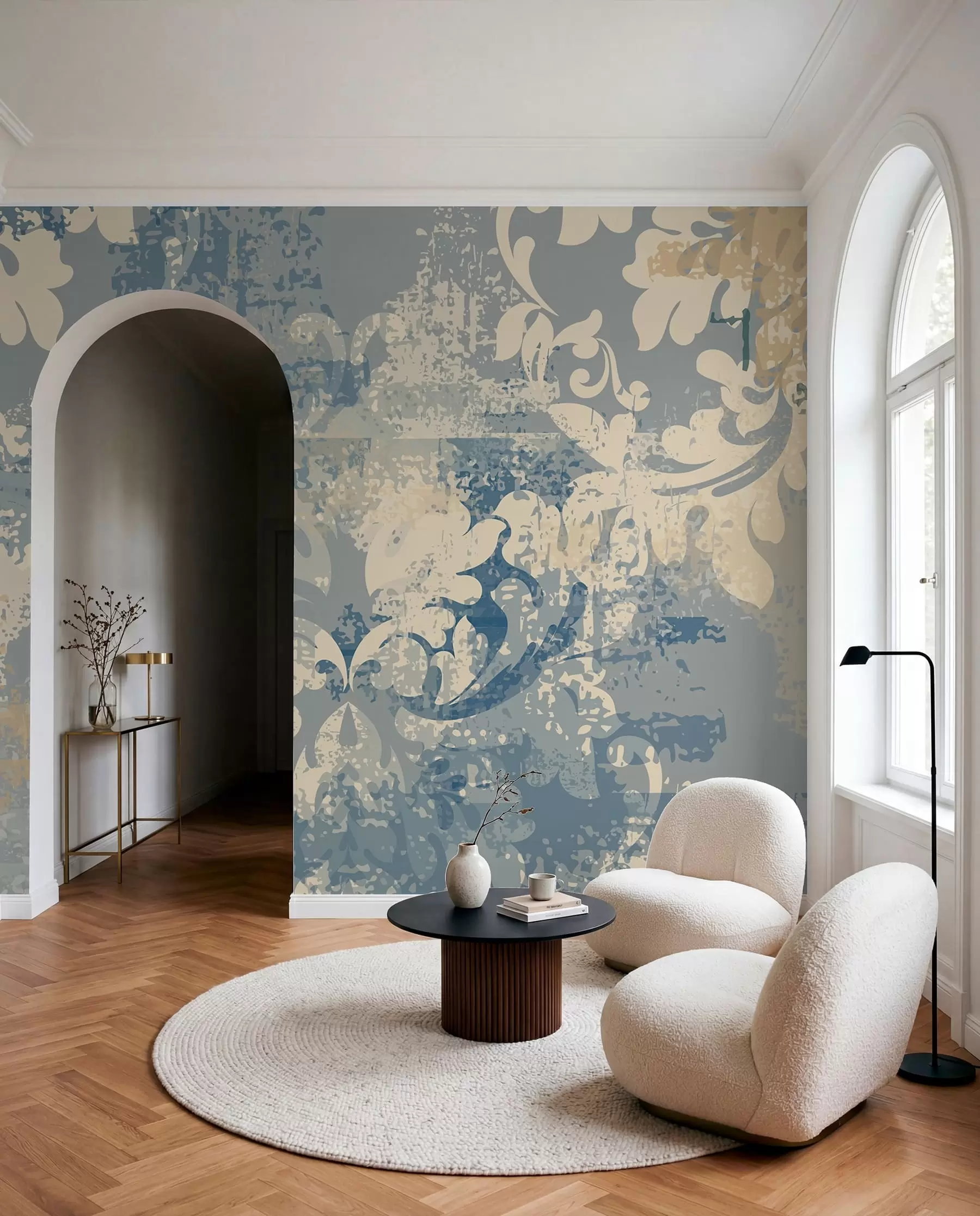 Fotobehang Barokke fresco op grunge muur u93581