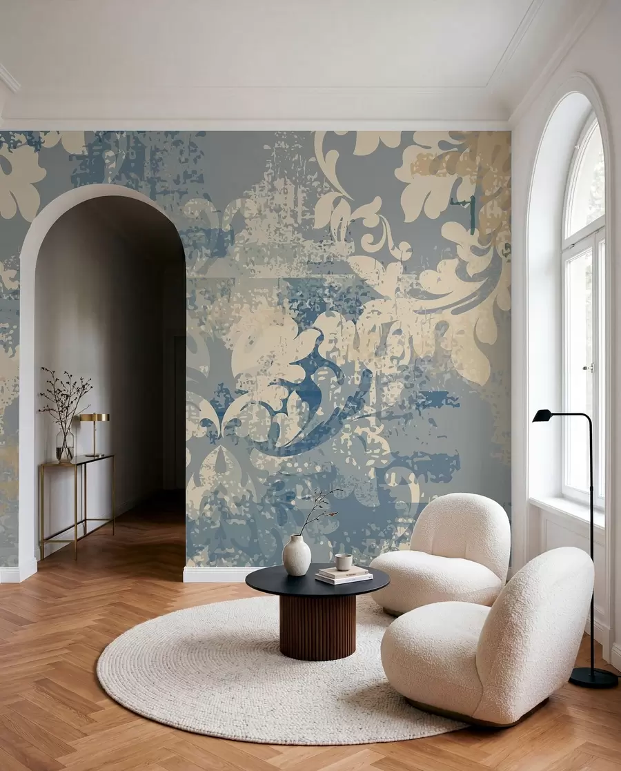 Fotobehang Barokke fresco op grunge muur u93581