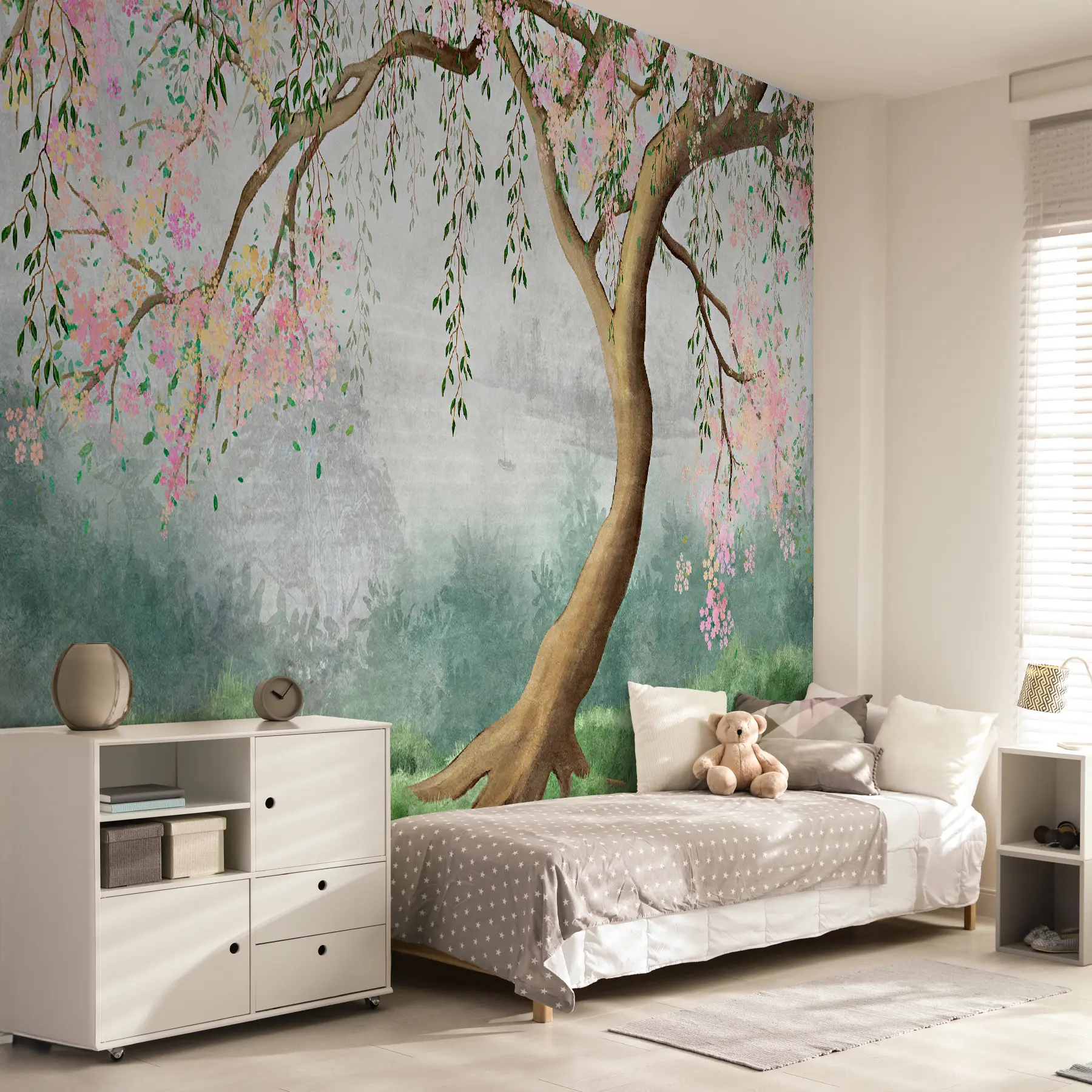 Papier peint photo Arbre à fleurs sur la colline u93587