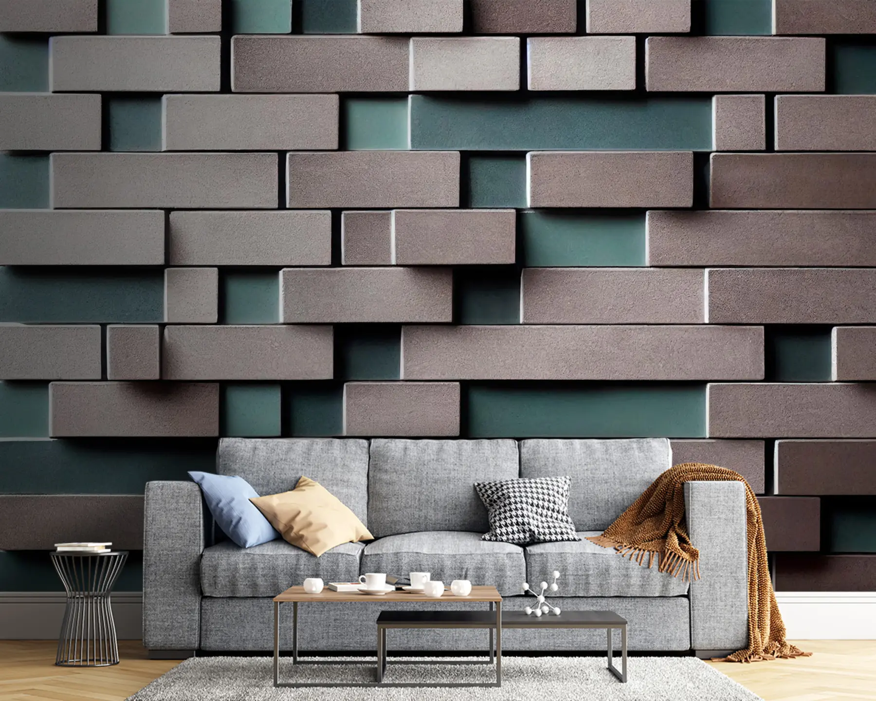 Papier peint photo Propriété, rectangle et bleu azur u93411