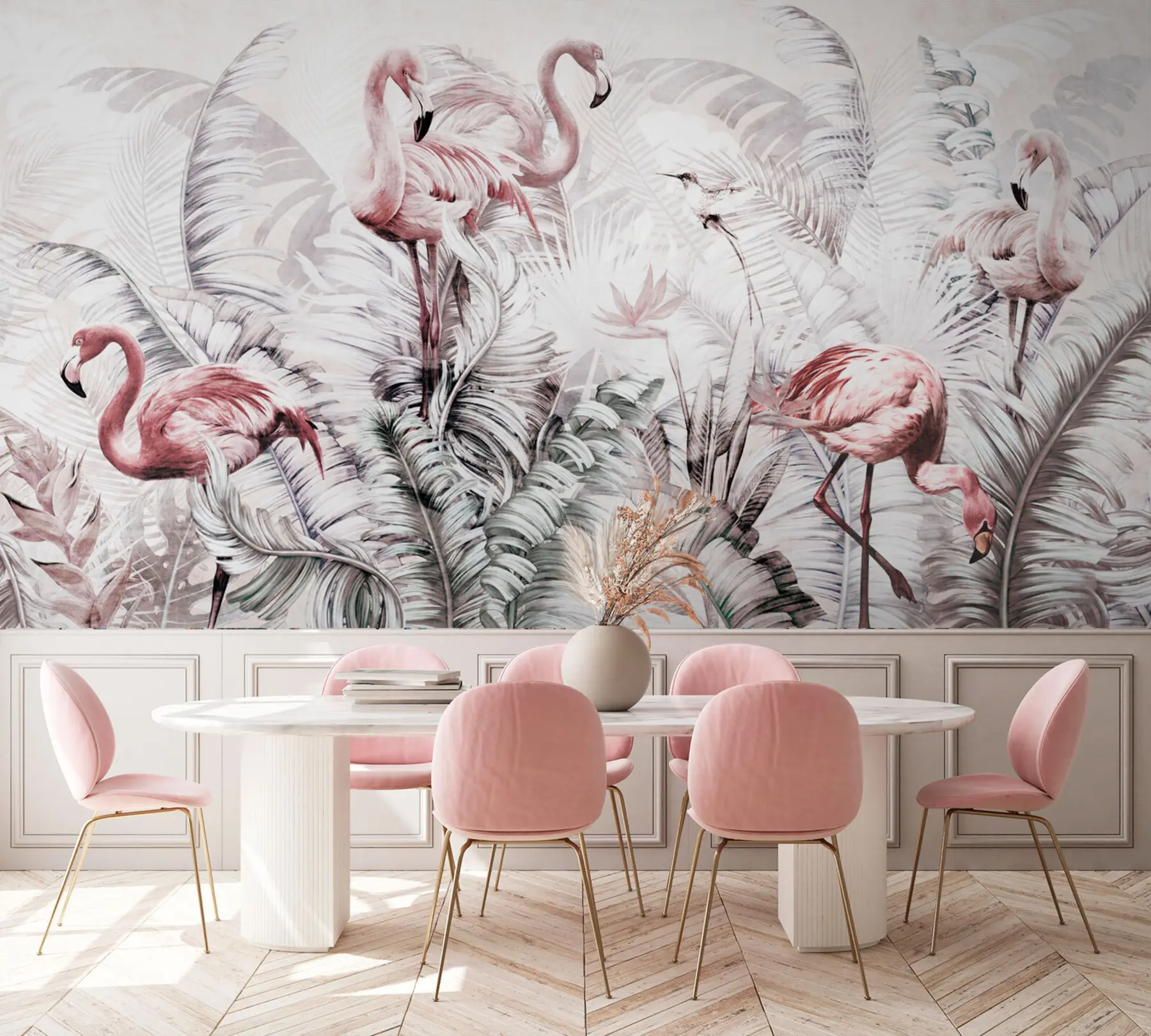Papier peint photo Flamants roses sous les tropiques u73919