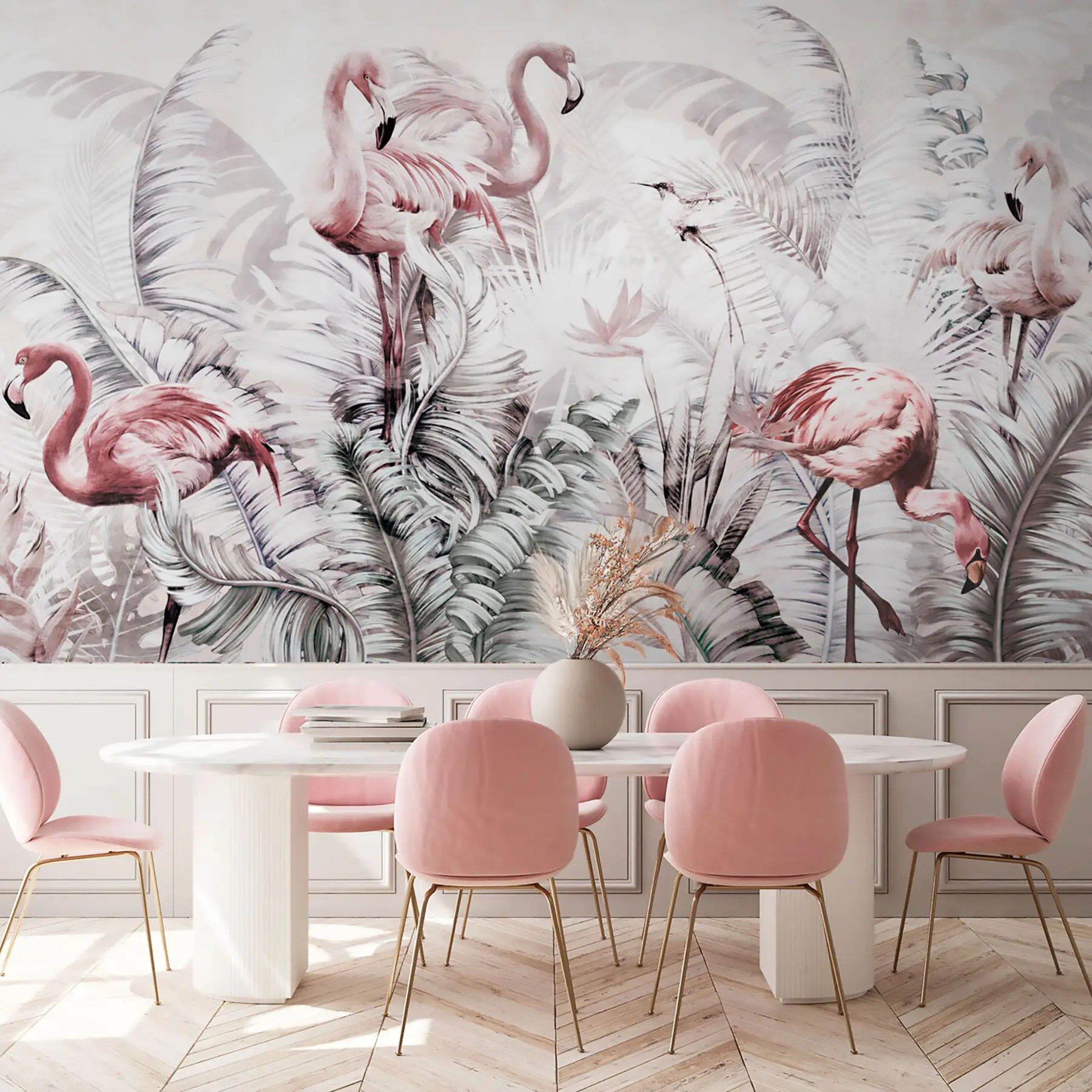 Papier peint photo Flamants roses sous les tropiques u73919