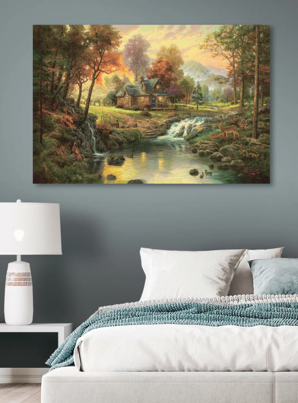  Peintures Eau, plantes et paysage naturel s15161