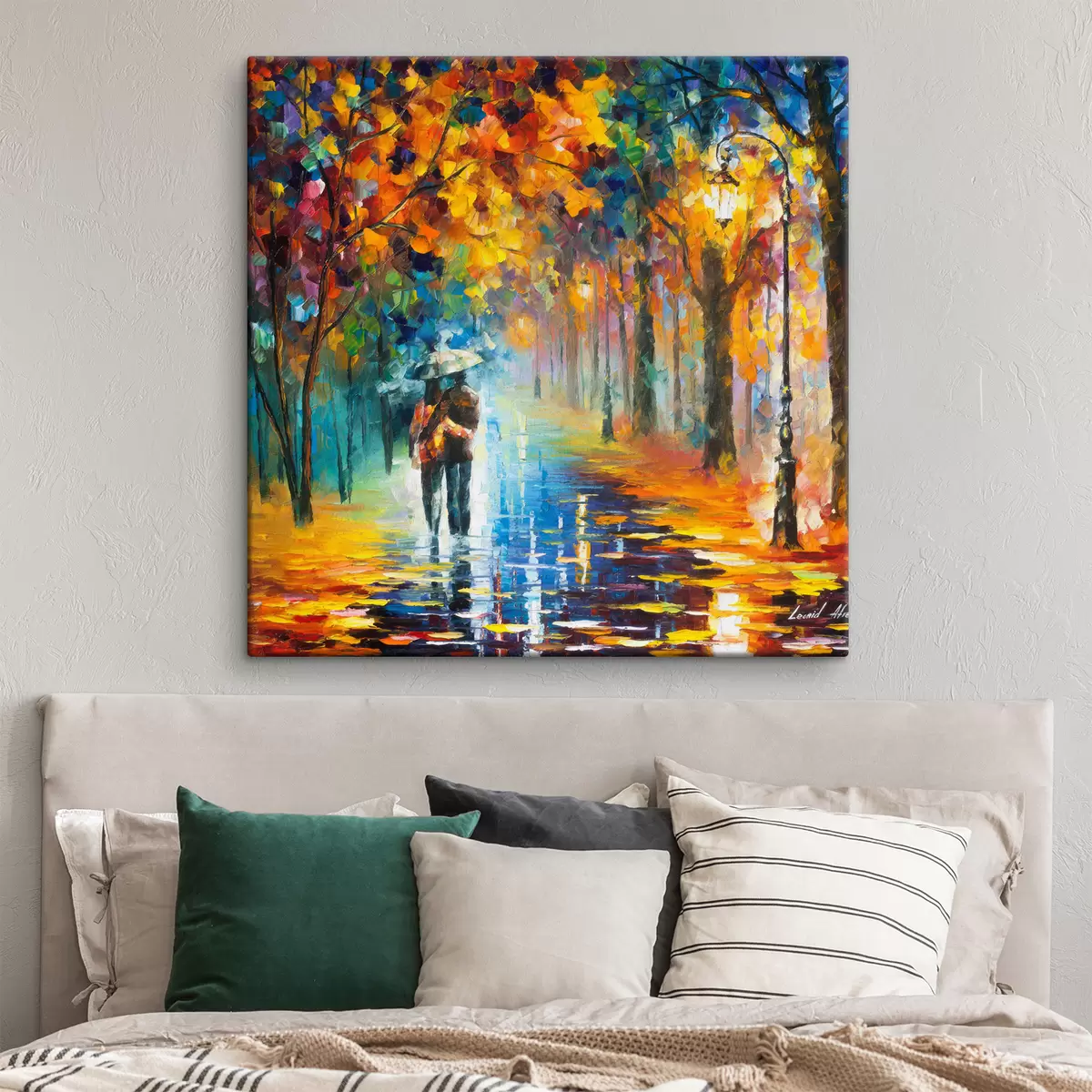  Peintures Couple sous un parapluie, automne s15186