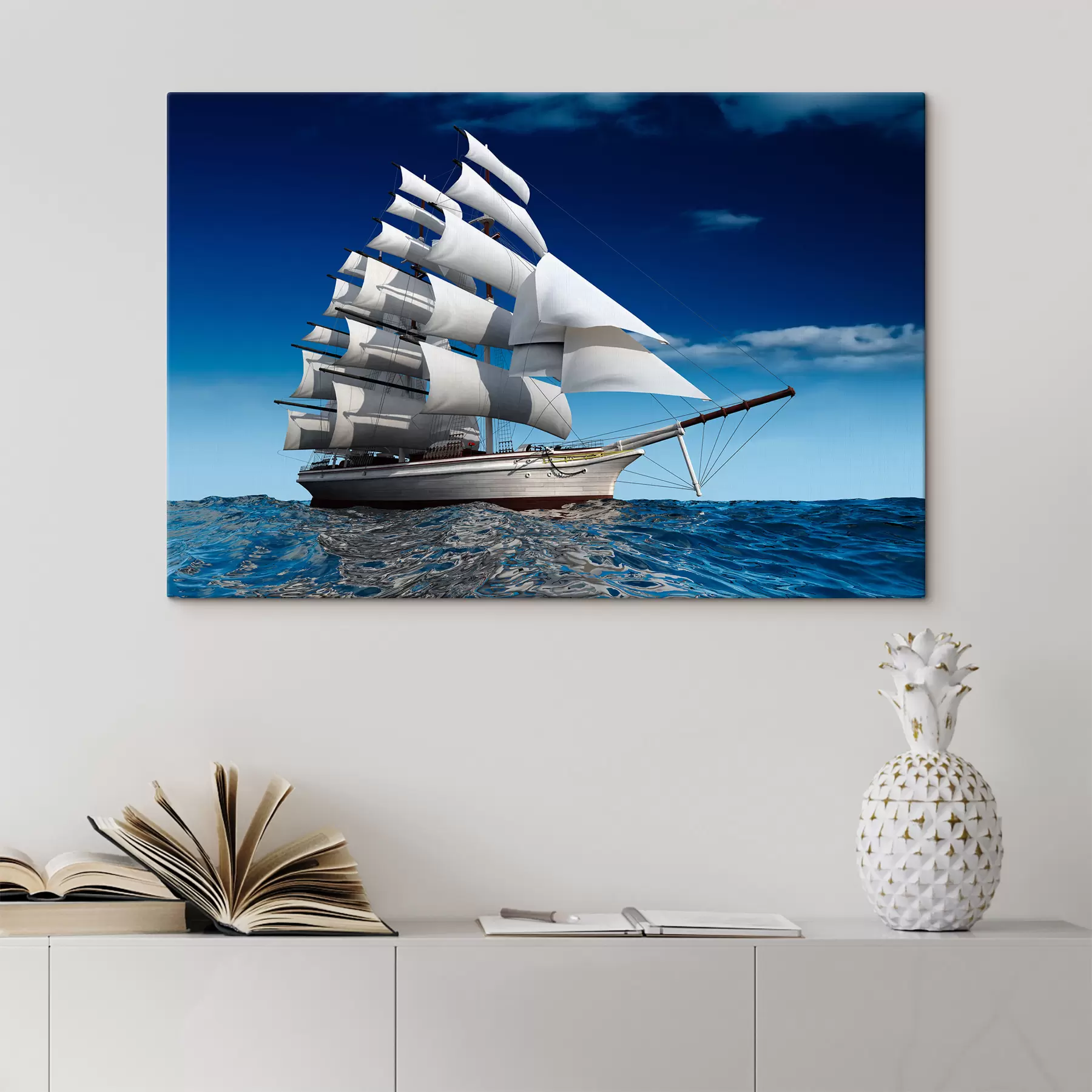 Fotobehang Water, boot en lucht s18347