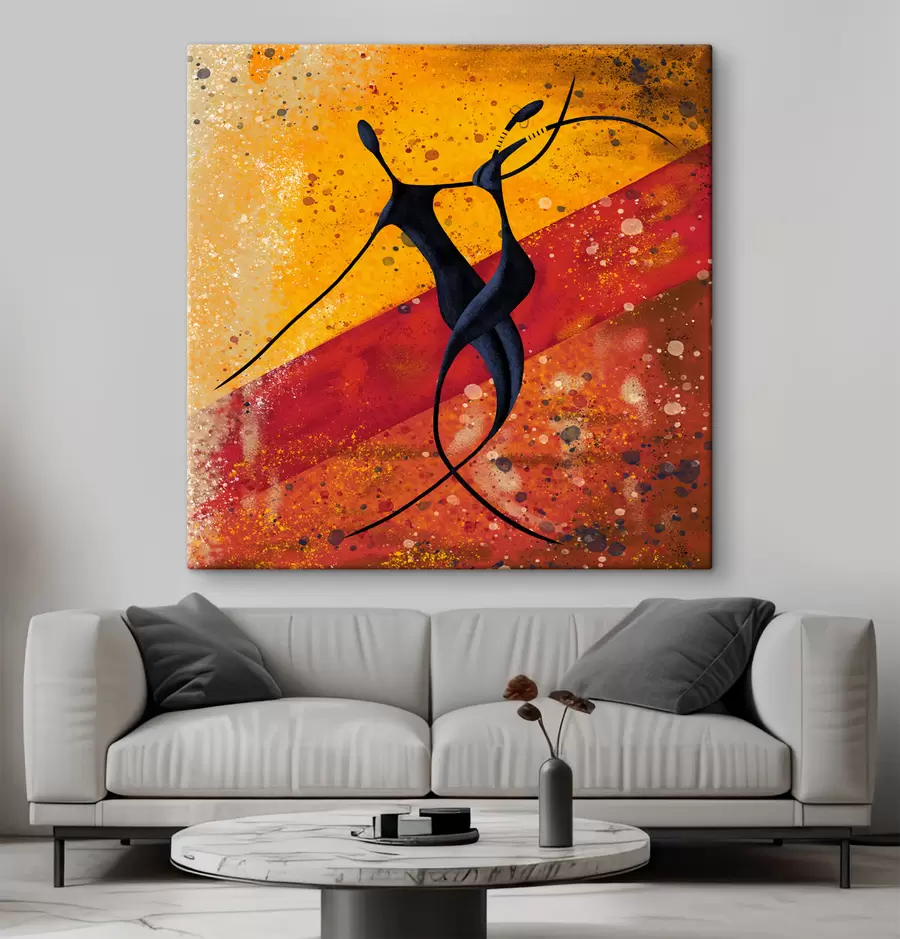  Peintures Danse de silhouettes, style africain s28768