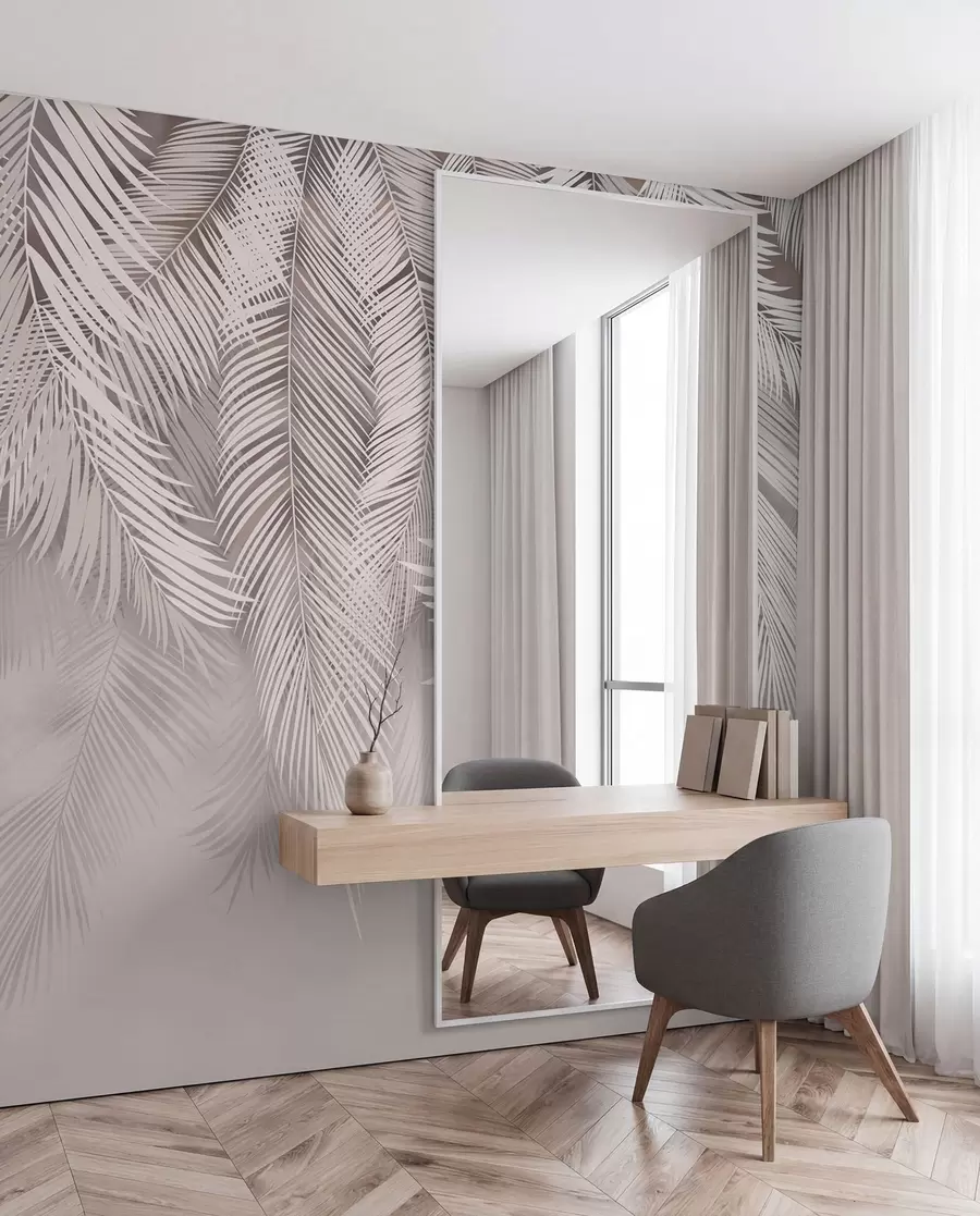 Fotobehang Roze palmgordijn u48556v5