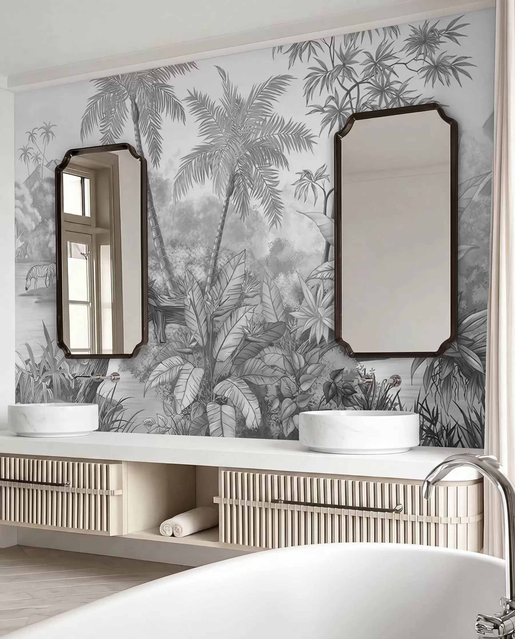 Fotobehang Zwart-witte tropen u59039