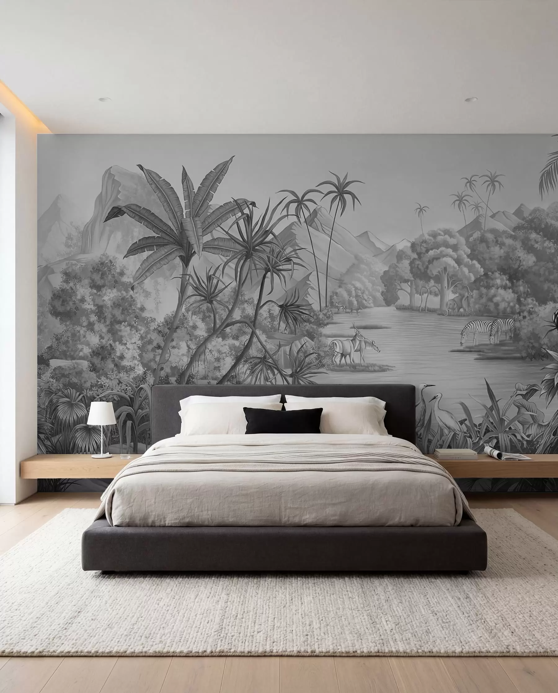 Fotobehang Zwart-witte tropen u59040