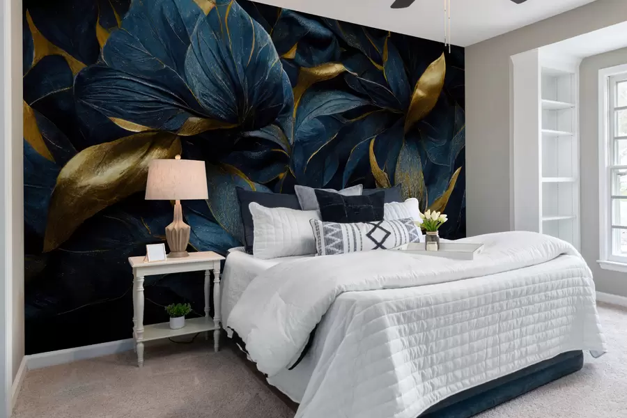 Fotobehang Blauwe koninklijke bloemen u74140