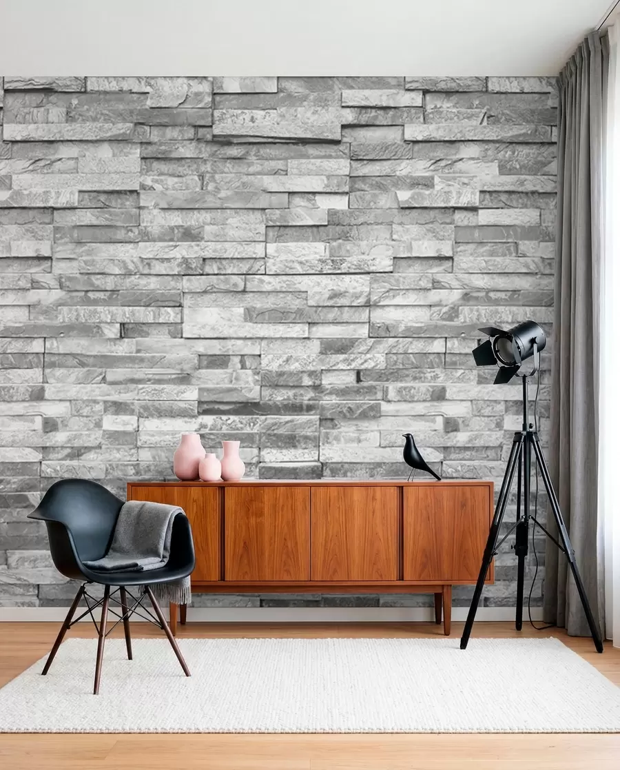 Fotobehang Bakstenen grijs u74255