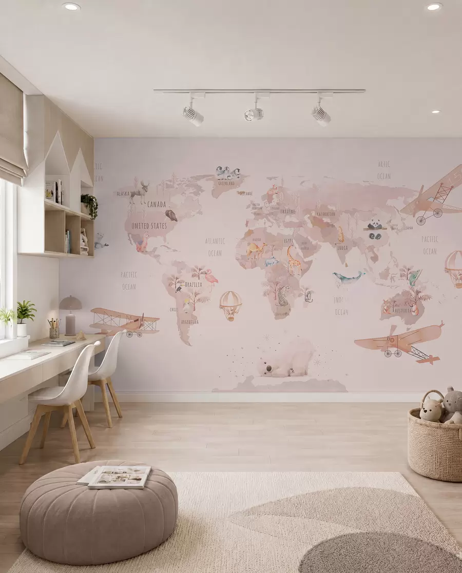 Fotobehang Fairytale -kaart van de wereld u74508