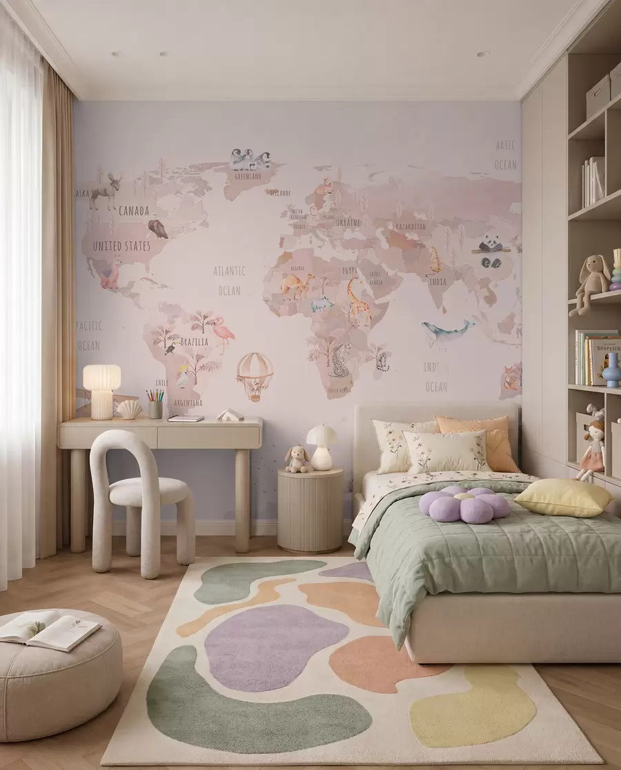 Fotobehang Fairytale -kaart van de wereld u74508