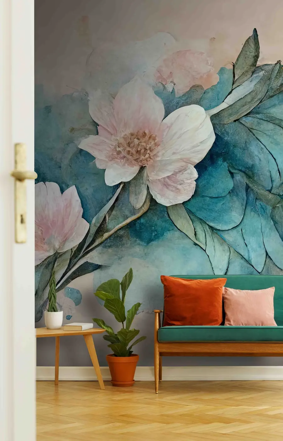 Fotobehang Aquarel bloemen u74676