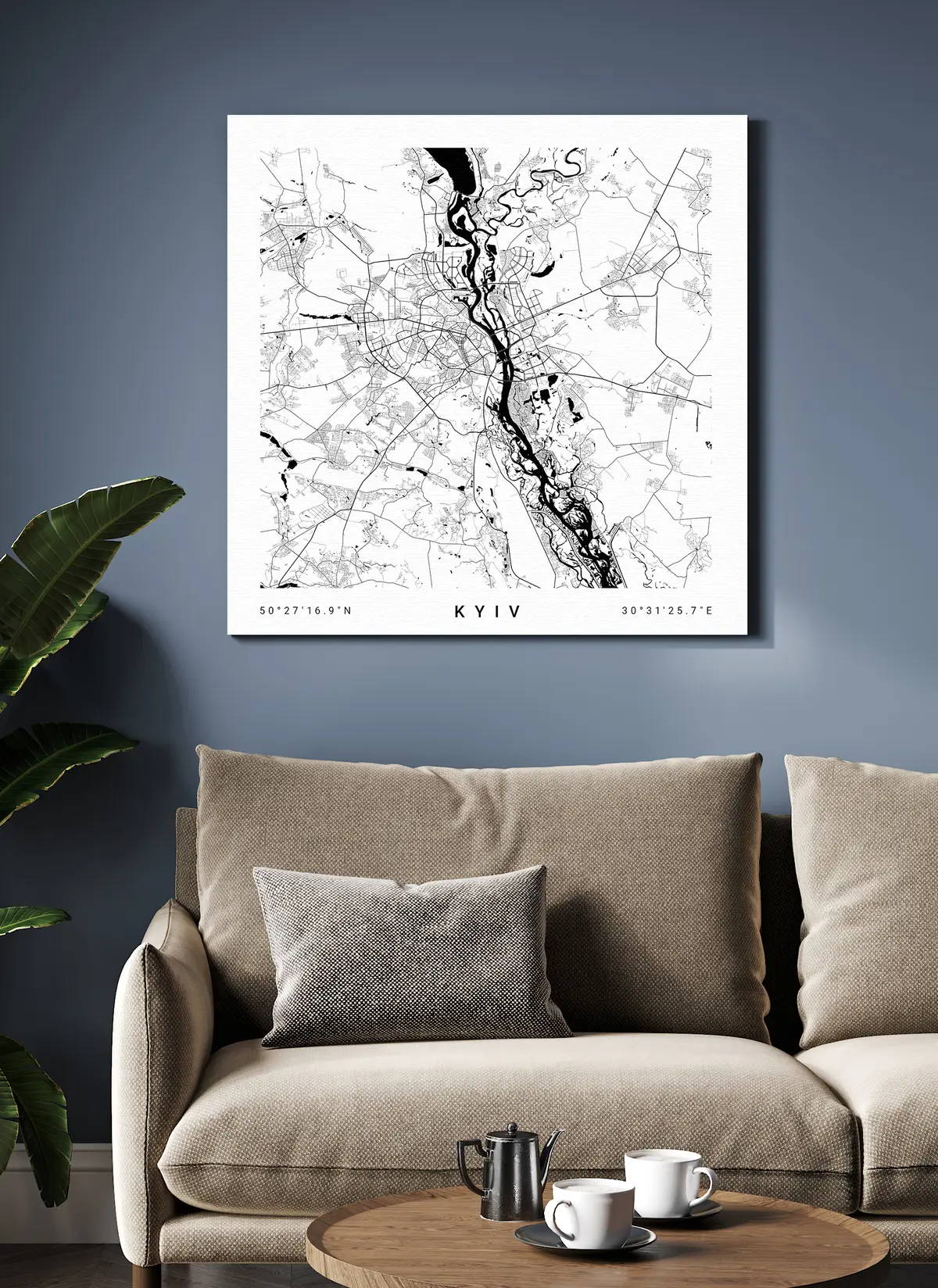  Peintures Carte minimaliste de la ville de Kiev, Ukraine s31428v1