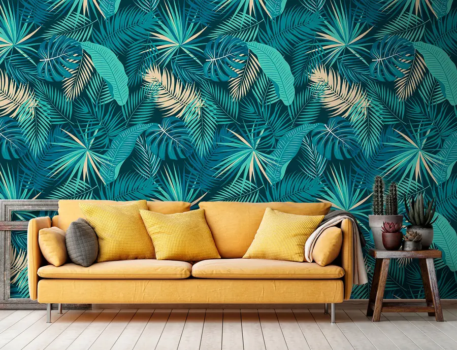 Papier peint photo Feuilles de palmier de la jungle tropicale u74835