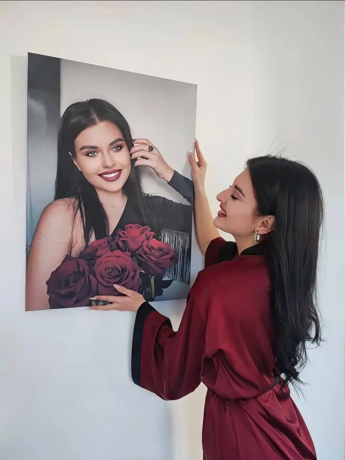  Peintures Sourire, photographie au flash et rouge à lèvres s31864