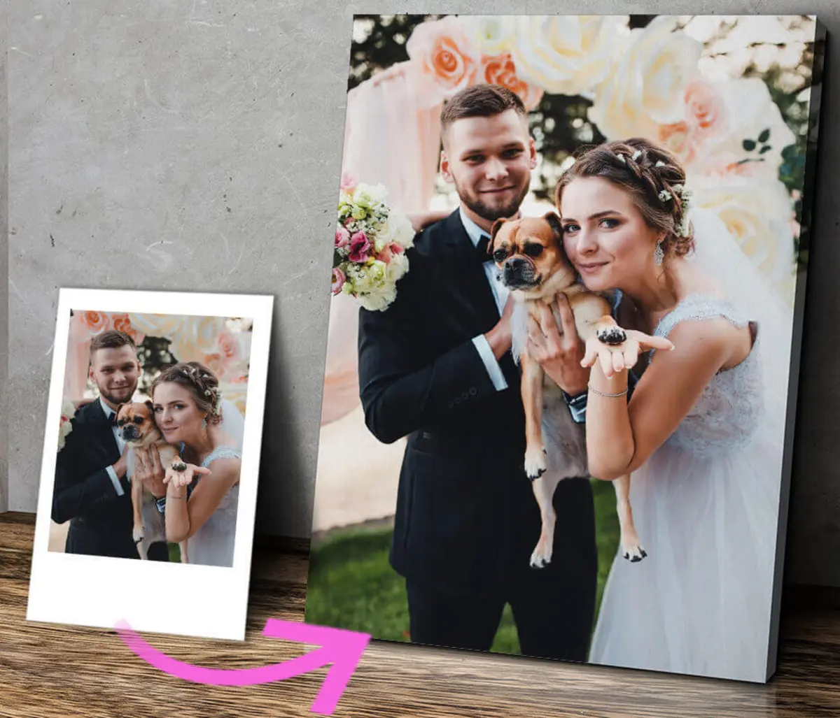  Schilderijen Glimlach, trouwjurk en foto s31873